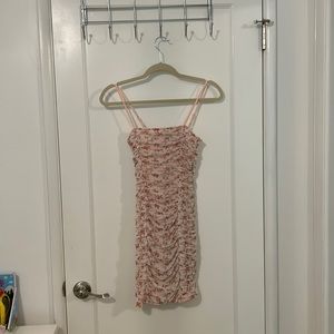 Forever 21 Pink Floral Cinched Mini Dress Size Medium